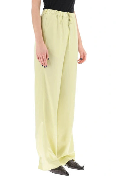 Shop Jil Sander Satin Wide Leg Pants