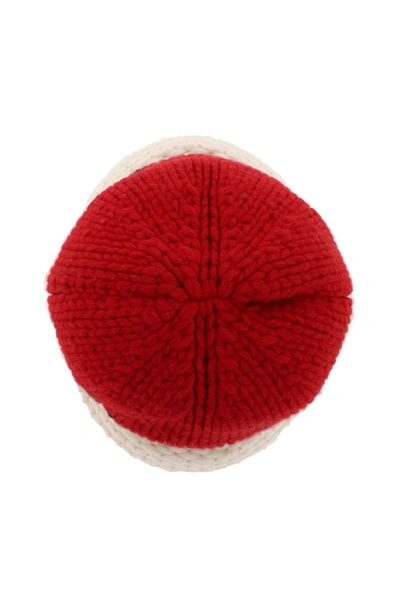 Shop Kenzo Jacquard Knit Beanie Hat In Red