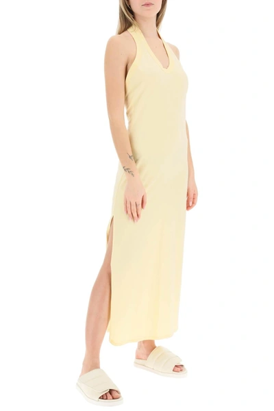 Shop Loulou Studio Midi Dress With Side Slit In Yellow