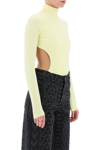 Shop Marc Jacobs 'the Cutout Bodysuit' In Yellow Cotton