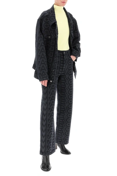 Marc Jacobs 'the Monogram Denim Pant' In Black Cotton