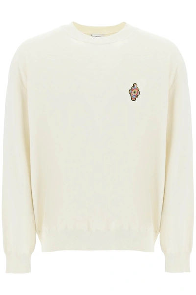 Shop Marcelo Burlon County Of Milan Marcelo Burlon Sunset Cross Cotton Sweater In White Cotton
