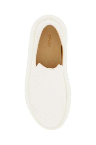 Shop Marsèll Marsell 'intagliata' Grained Leather Slip On Shoes In White