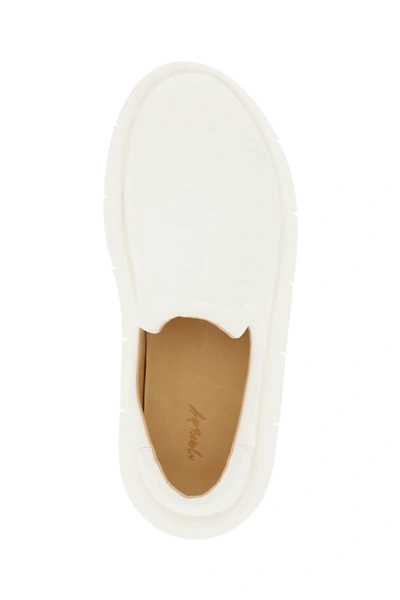 Shop Marsèll Marsell 'intagliata' Grained Leather Slip On Shoes In White