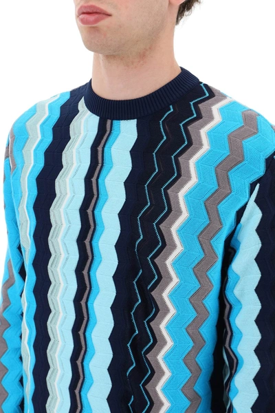 Shop Missoni Zigzag Sweater In Blue