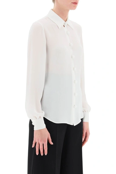 Shop Moschino Silk Shirt In White Silk