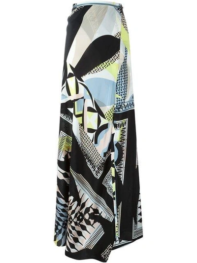 Shop Antonio Berardi Geometric Print Long Skirt