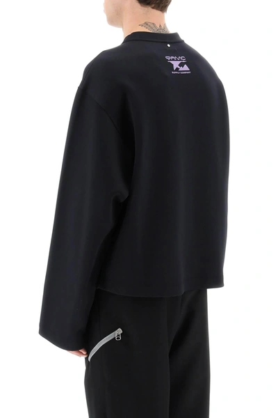 Shop Oamc Crew Neck Sweatshirt In Scuba Effect Jersey In Black