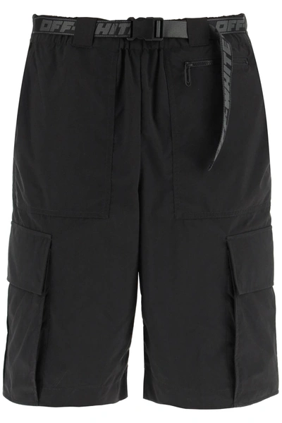 Shop Off-white Off White Industrial Cargo Shorts In Black