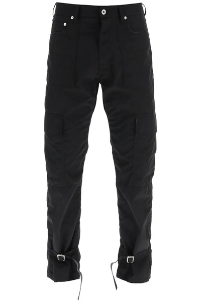 Shop Off-white Off White Nylon And Cotton Cargo Pants In Black
