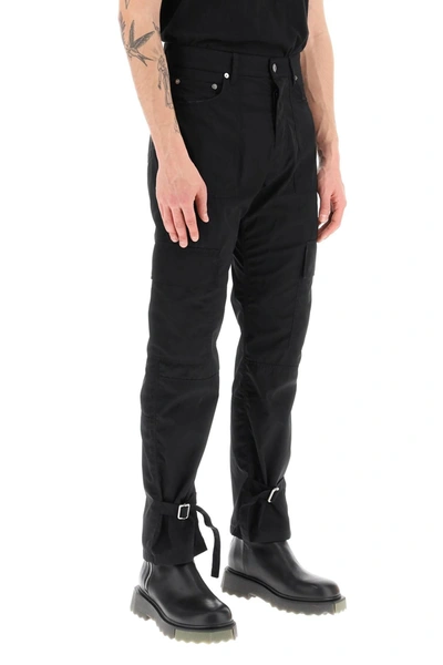 Shop Off-white Off White Nylon And Cotton Cargo Pants In Black