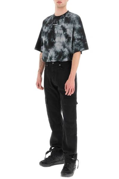 Shop Off-white Off White Wave Off Canvas Cargo Pants In Black
