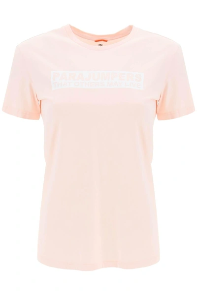 Shop Parajumpers 'box' Slim Fit Cotton T Shirt In Pink