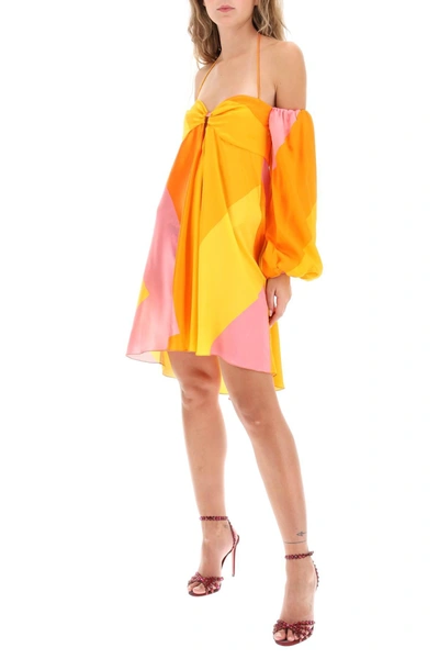 Shop Raquel Diniz Andressa Silk Satin Mini Dress
