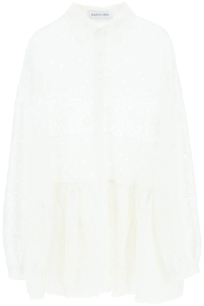 Shop Raquel Diniz Broderie Anglaise Chemisier Dress In White Cotton