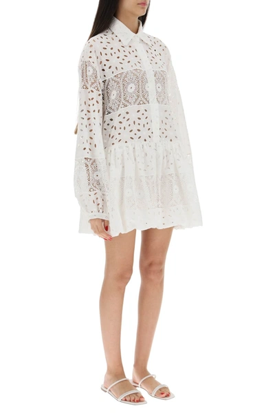 Shop Raquel Diniz Broderie Anglaise Chemisier Dress In White Cotton