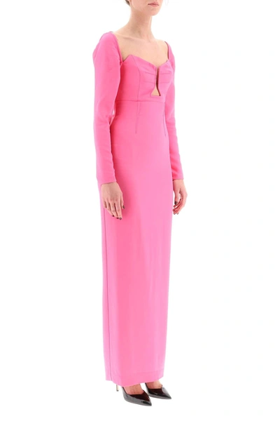 Shop Roland Mouret Maxi Pencil Dress With Cut Outs In Pink