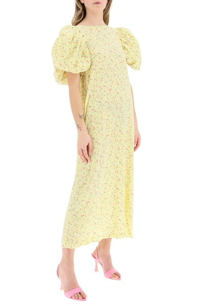 Shop Rotate Birger Christensen Rotate 'duddy' Jacquard Dress In Yellow