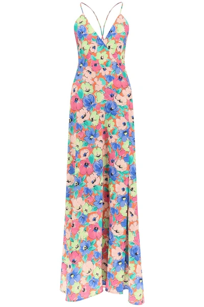 Shop Rotate Birger Christensen Rotate 'shalonda' Satin Maxi Slip Dress In Multicolor