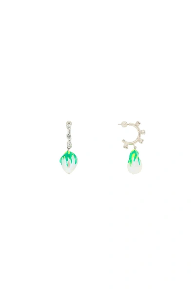Shop Saf Safu 'jelly Melted' Earrings In Silver