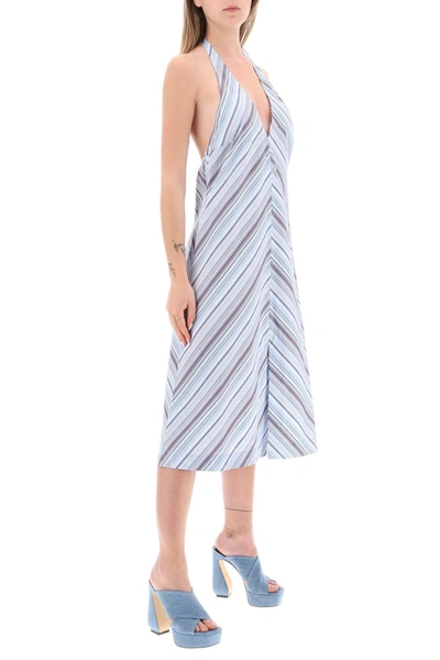 Shop Saks Potts 'agnes' Striped Halterneck Midi Dress