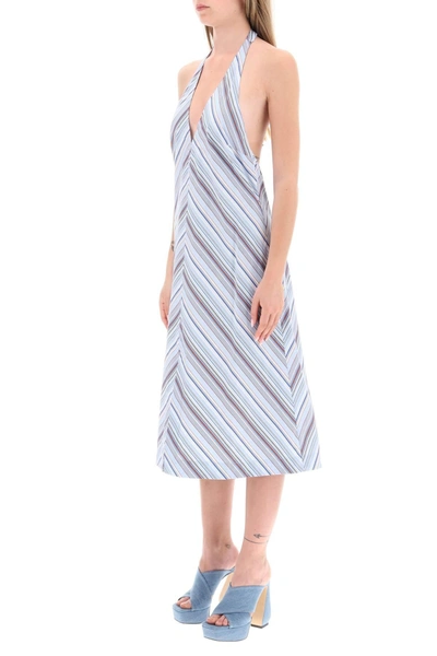 Shop Saks Potts 'agnes' Striped Halterneck Midi Dress