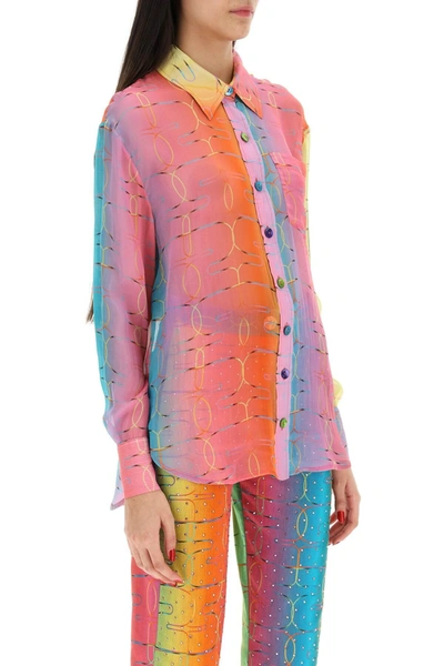 Shop Siedres 'esme' Shirt In Silk Chiffon In Multicolor