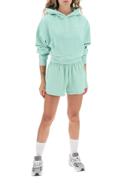 Shop Sporty And Rich Sporty Rich 'italic Logo' Embroidered Disco Shorts