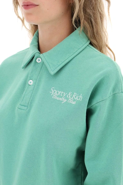 Shop Sporty And Rich Sporty & Rich 'sr Country Club' Polo Sweatshirt