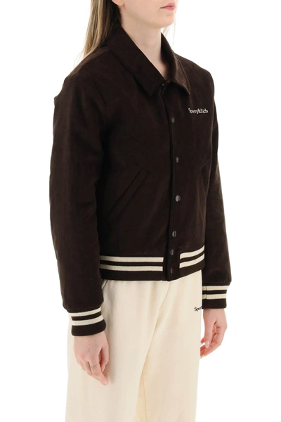 Shop Sporty And Rich Sporty & Rich Corduroy Varsity Jacket