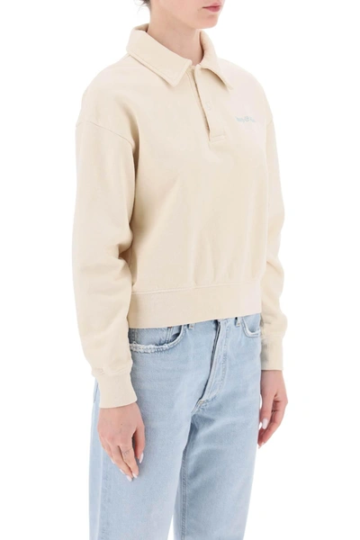 Shop Sporty And Rich Sporty & Rich Cropped Polo Sweatshirt