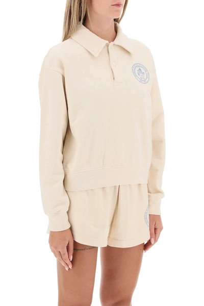 Shop Sporty And Rich Sporty & Rich Lion Crest Sweatshirt With Collar