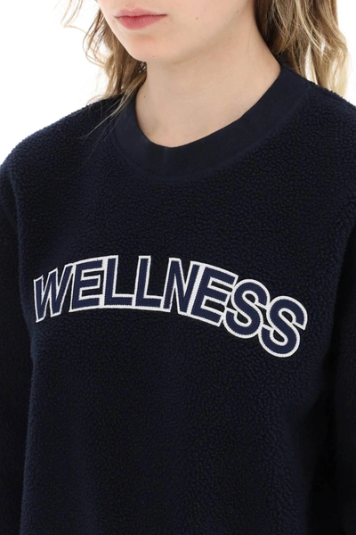 Shop Sporty And Rich Sporty & Rich Sherpa Fleece Crew Neck Sweatshirt In Blue