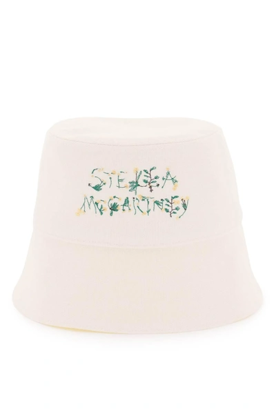 Shop Stella Mccartney Stella Mc Cartney Bucket Hat With Floral Logo Embroidery