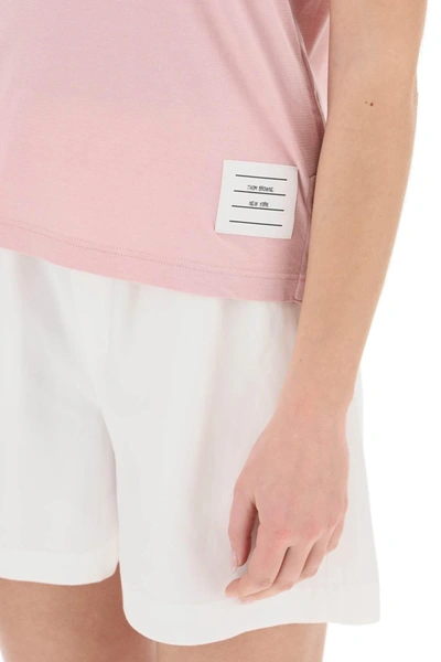 Shop Thom Browne Mélange Jersey T Shirt In Pink