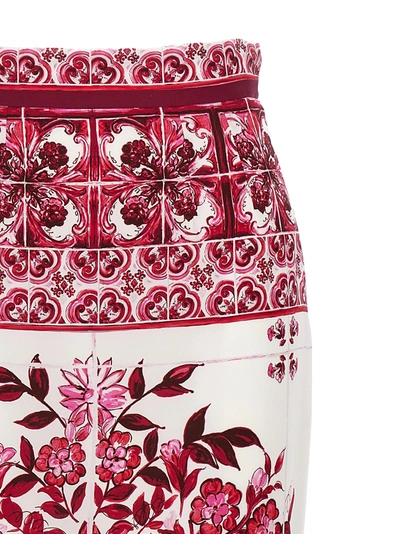 Shop Dolce & Gabbana Long Maiolica Skirt Skirts Fuchsia