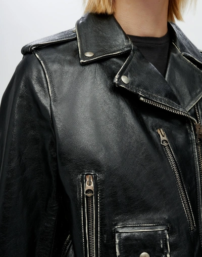 Shop Re/done Leather Moto Jacket In S