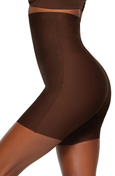 Shop Skims Body High Waist Shaper Shorts In Cocoa