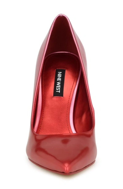 Nine West Fresh Pointed Toe Pump In Medium Red