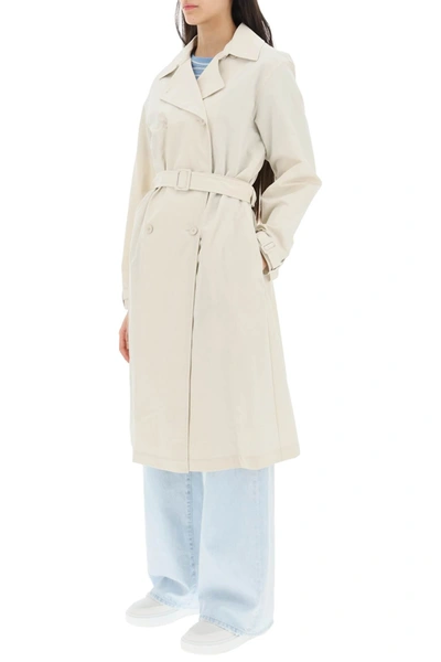 Shop Apc A.p.c. 'irene' Double-breasted Trench Coat Women In Cream