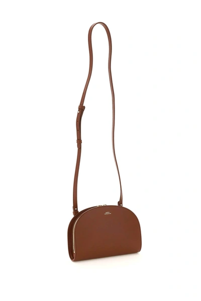 Shop Apc A.p.c. Demi-lune Leather Clucth Women In Brown