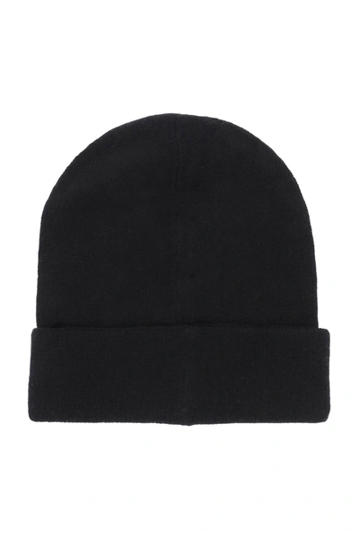 Shop Alexander Mcqueen Cashmere Beanie With Logo Embroidery Men In Black