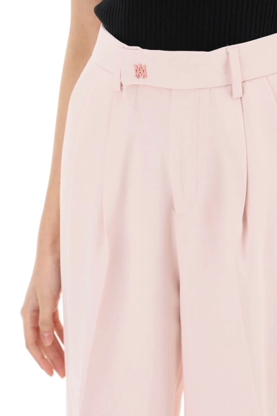 Shop Amiri Pants With Wide Leg And Pleats Women In Pink