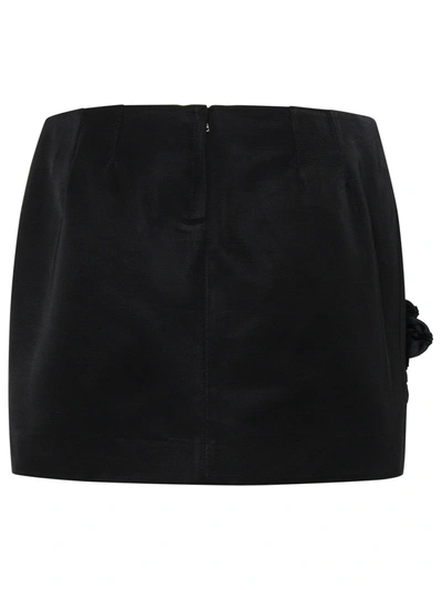 Shop Dolce & Gabbana Woman  Black Cotton Blend Miniskirt