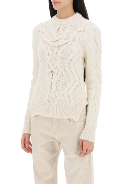 Shop Isabel Marant Elvy Cable Knit Sweater Women In White