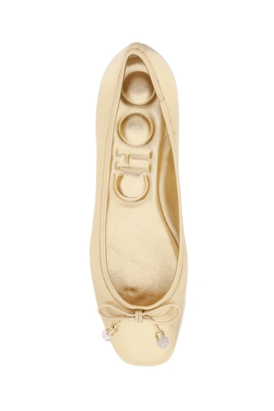 Shop Jimmy Choo 'elme' Ballerina Flats Women In Gold