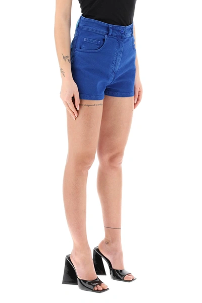 Shop Moschino Garment Dyed Denim Shorts Women In Blue