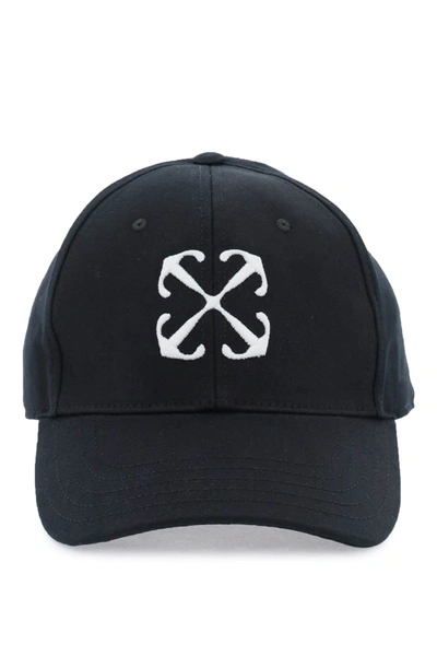 Shop Off-white Baseball Cap With Logo Men In Black