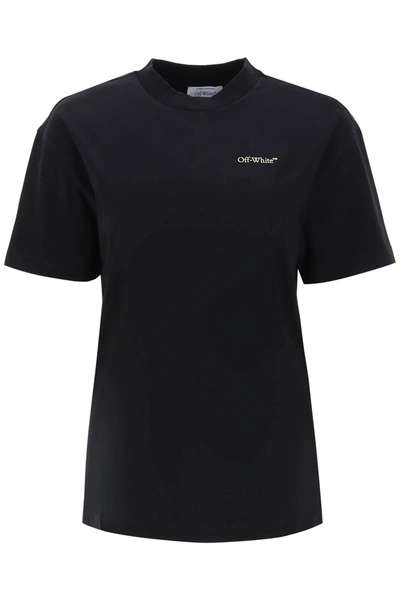 Shop Off-white T-shirt With Back Embroidery Women In Black