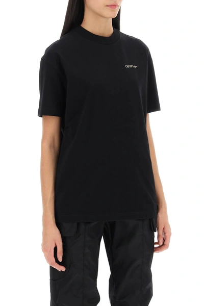 Shop Off-white T-shirt With Back Embroidery Women In Black